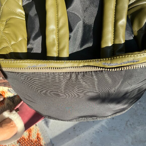 MARC by Marc Jacobs Moto Pillow Medium Quilted Backpack Olive Green - Picture 8 of 9